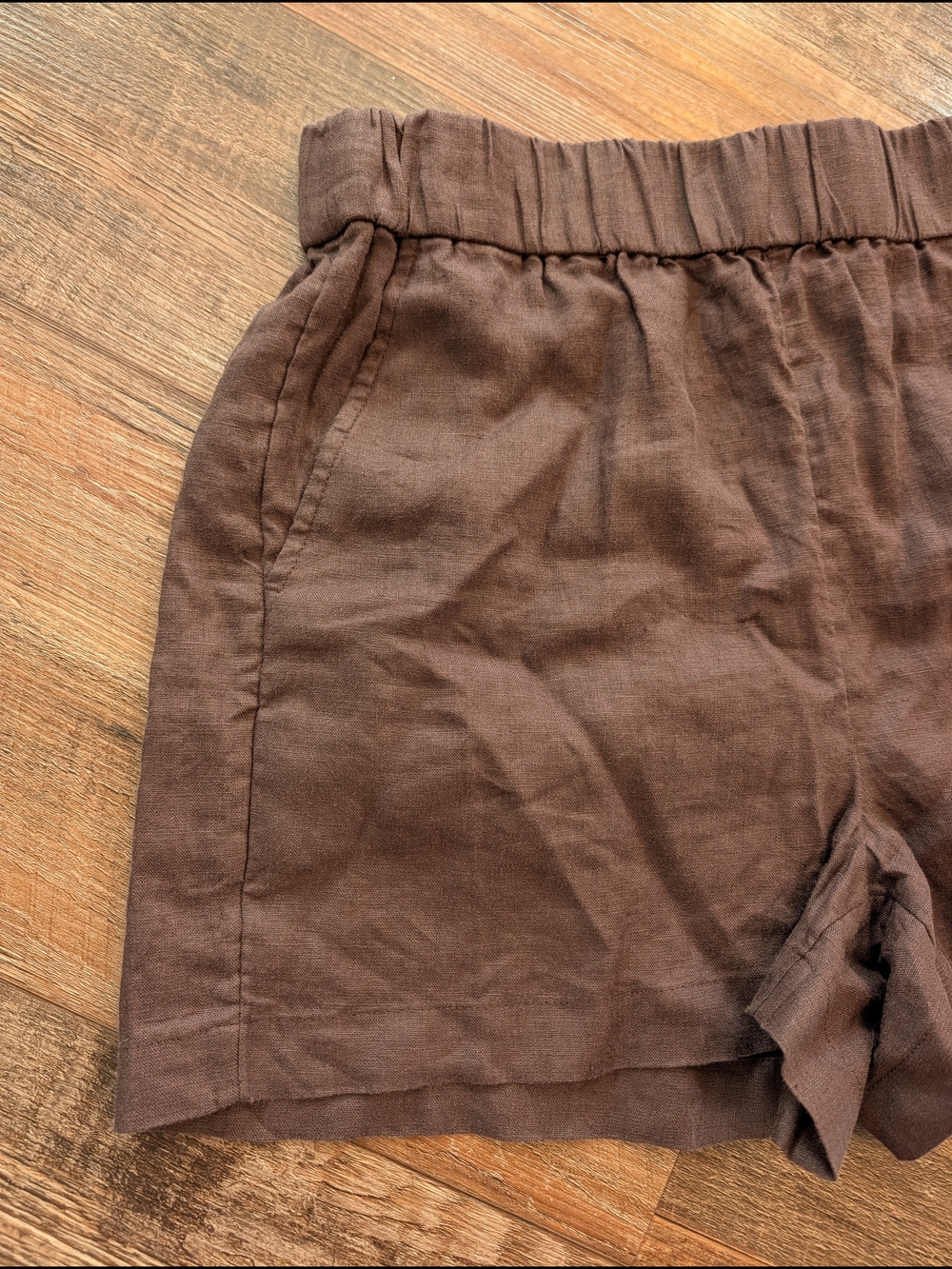 J Crew Tropez 100% Linen Lightweight Summer Shorts Dark Brown Chocolate Sz S - Picture 4 of 12
